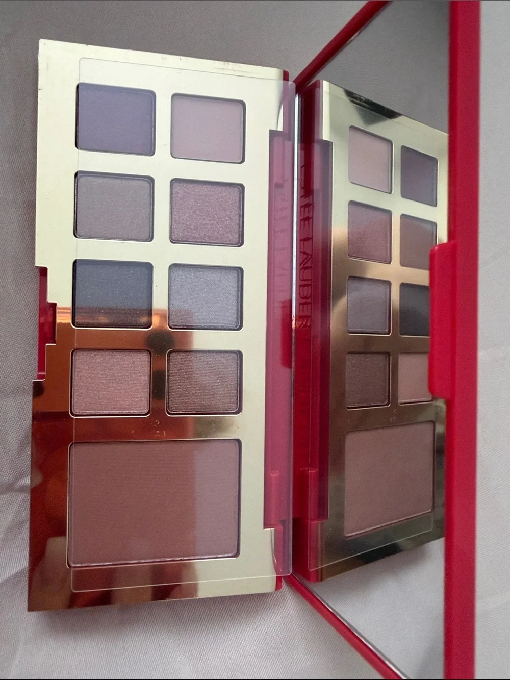Estee Lauder Red Compact Eyeshadow & Face Palette with Neutral Browns